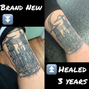 new vs healed tattoos