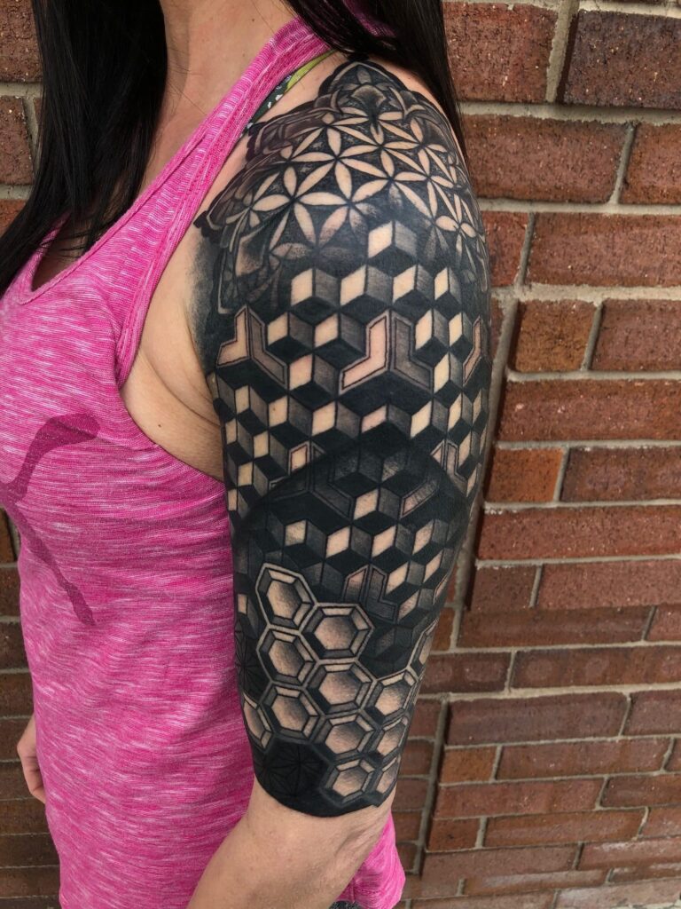 A sleeve tattoo, like the one pictured, often need a consult. 