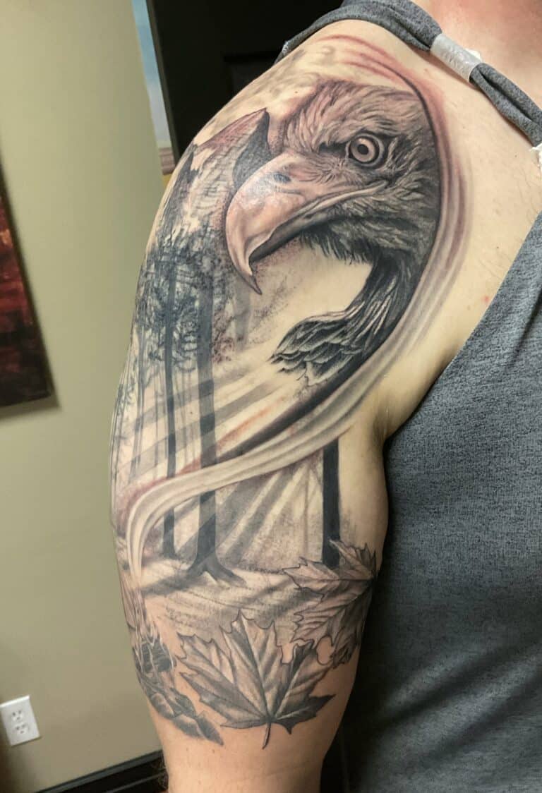 Eagle tattoo on the shoulder