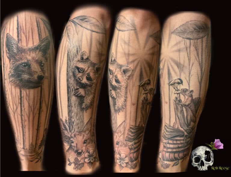Animals tattoo on the arm