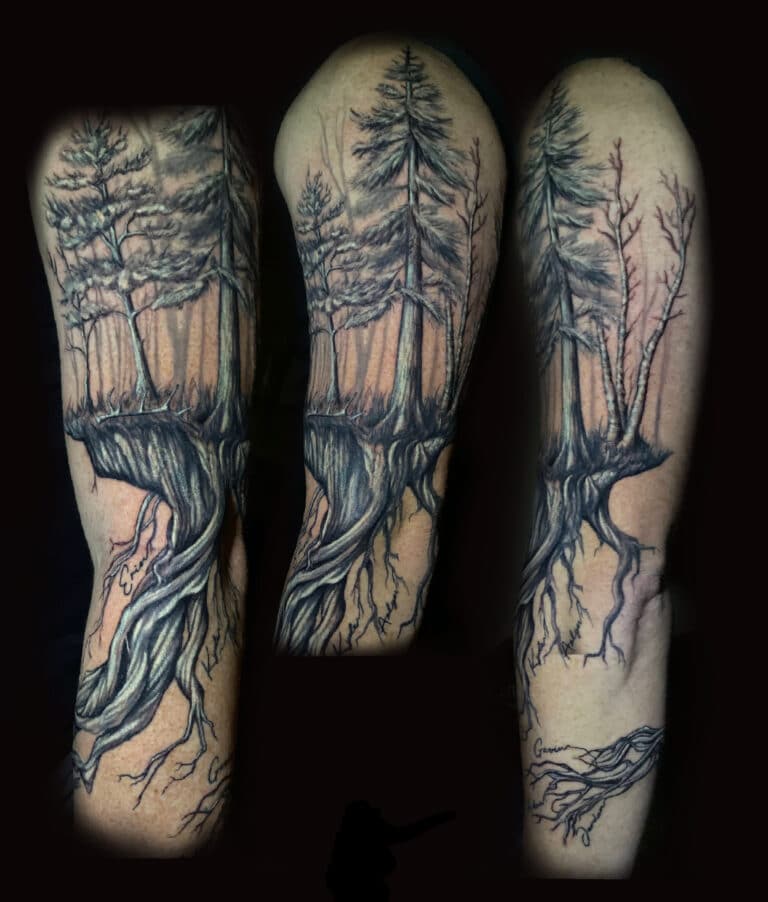 Trees tattoo on the arm