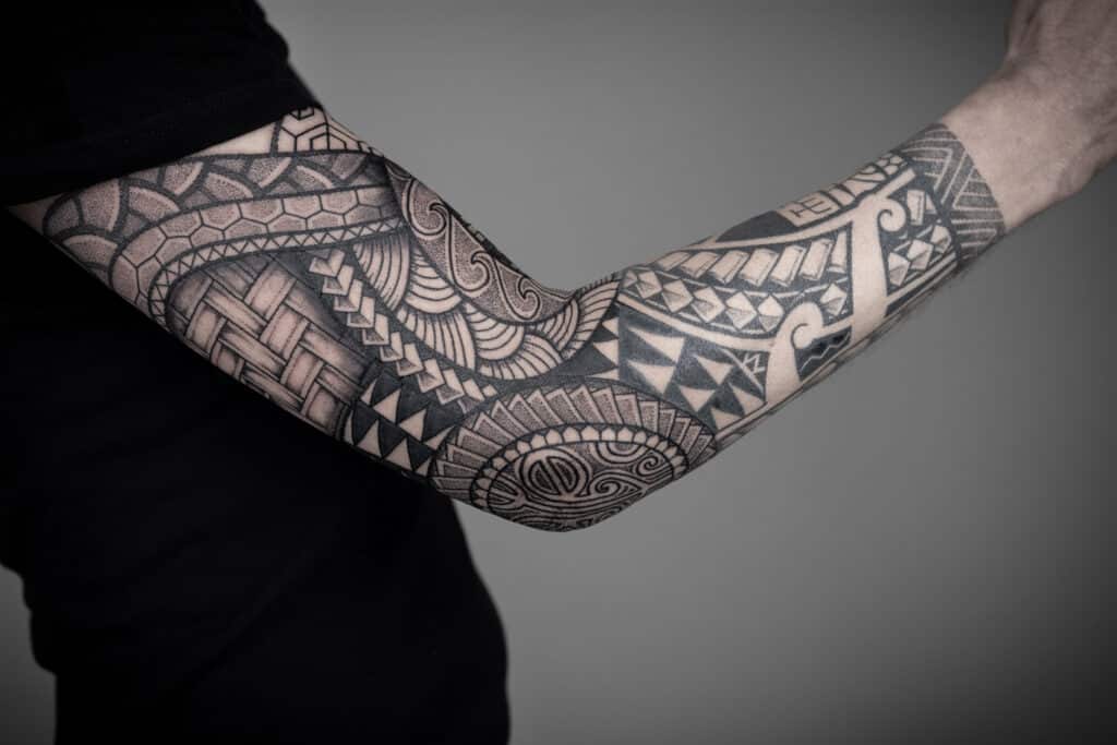 A very specific style of tattoo for this sleeve piece.