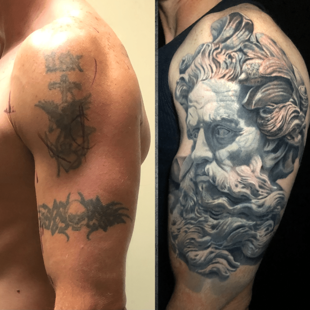 This amazing cover-up was done by Jared.