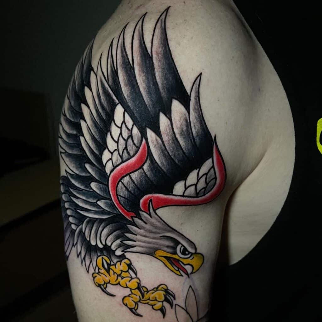 One of the styles that Pineapple does is American Traditional, like pictured with this eagle tattoo.