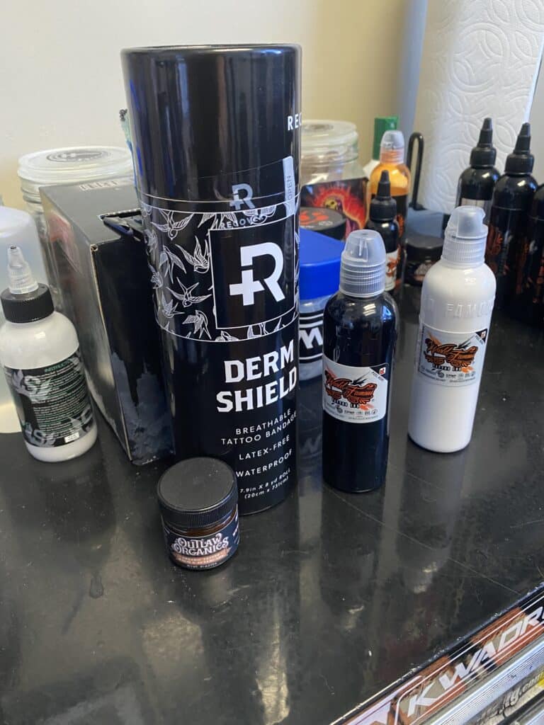 Tattoo aftercare materials