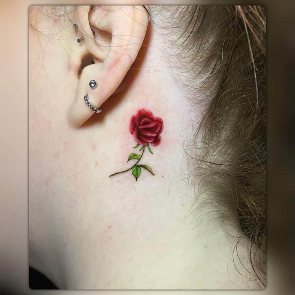 A way around the studio minimums would be to add some detail and depth to your tattoo, like this tiny rose by Leah.
