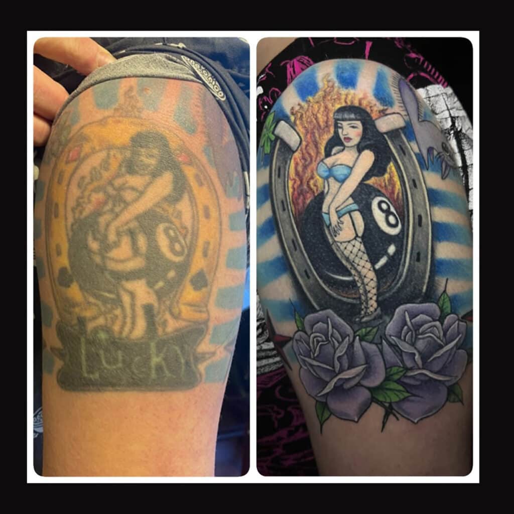 When your tattoo ages or needs some love, get a rework like this one done by Leah!