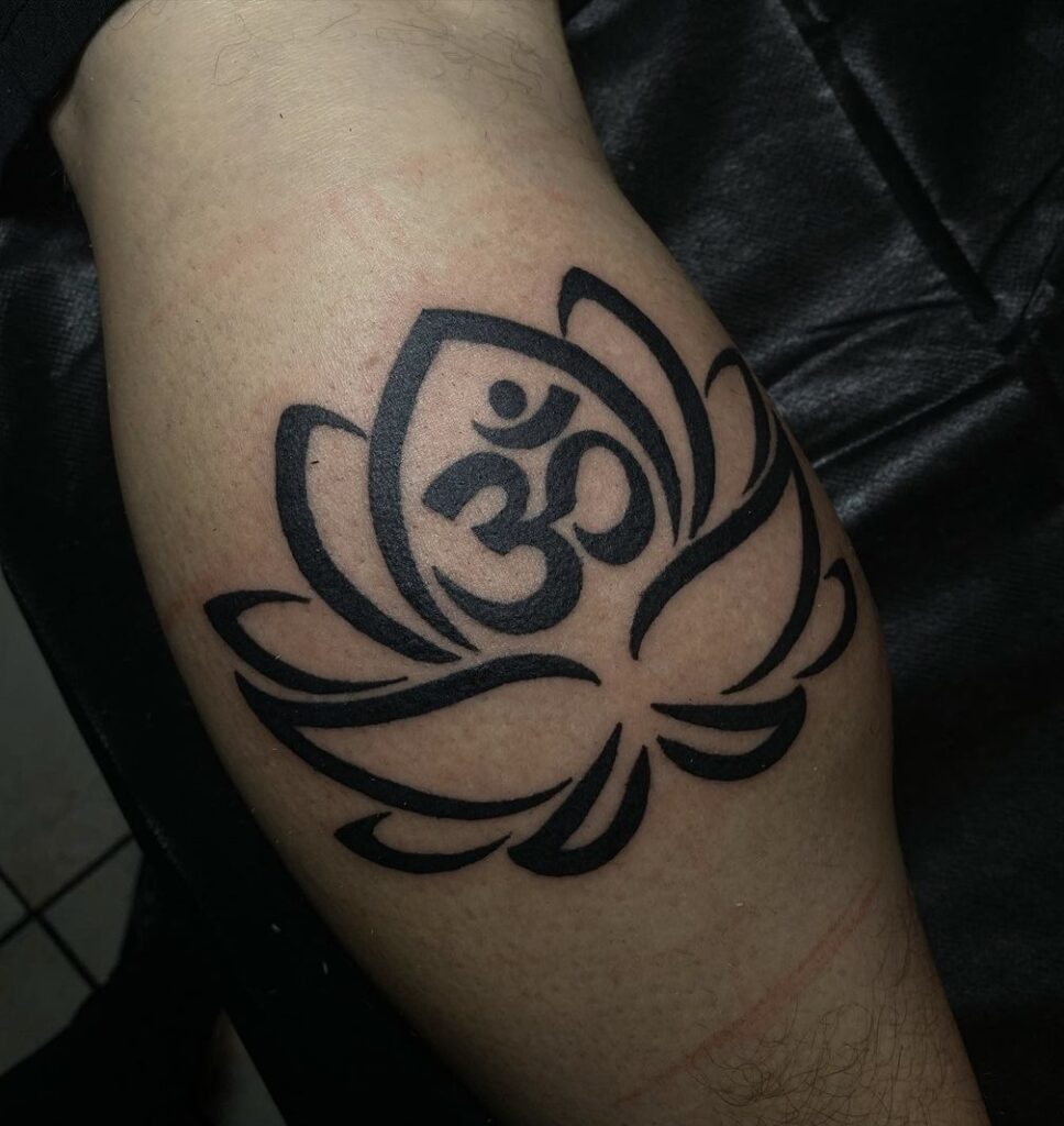 What advice did Christina give for this lotus and om tattoo?
